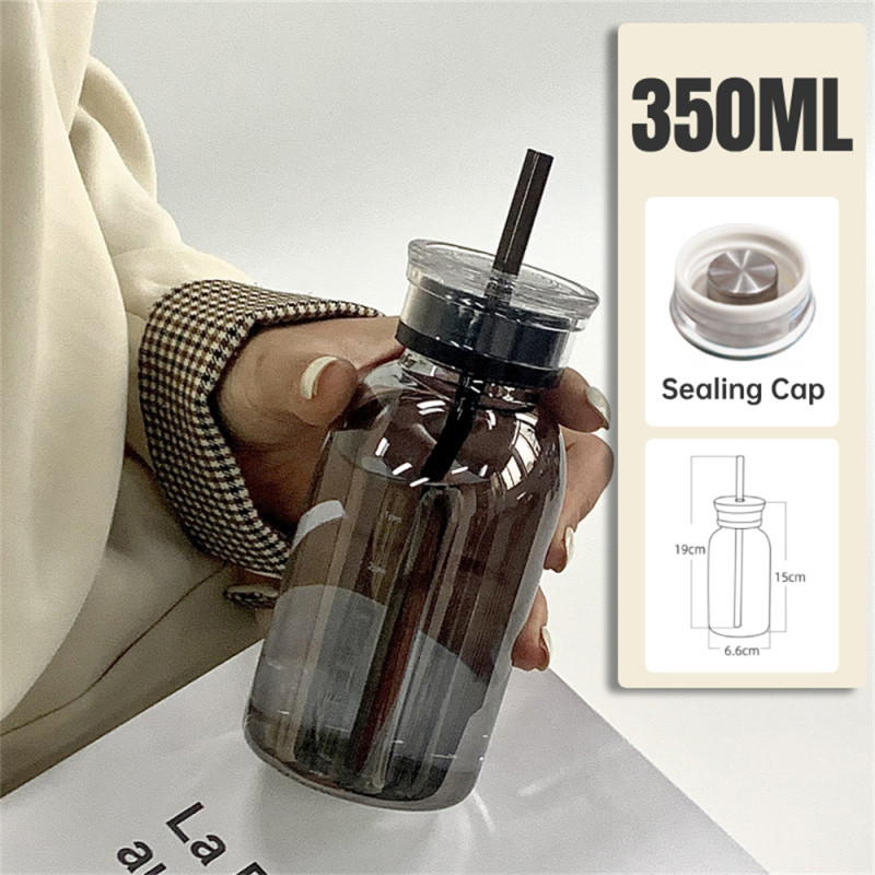 Stylish Glass Water Bottle with Time Marker - Perfect for Juice, Milk, and More
