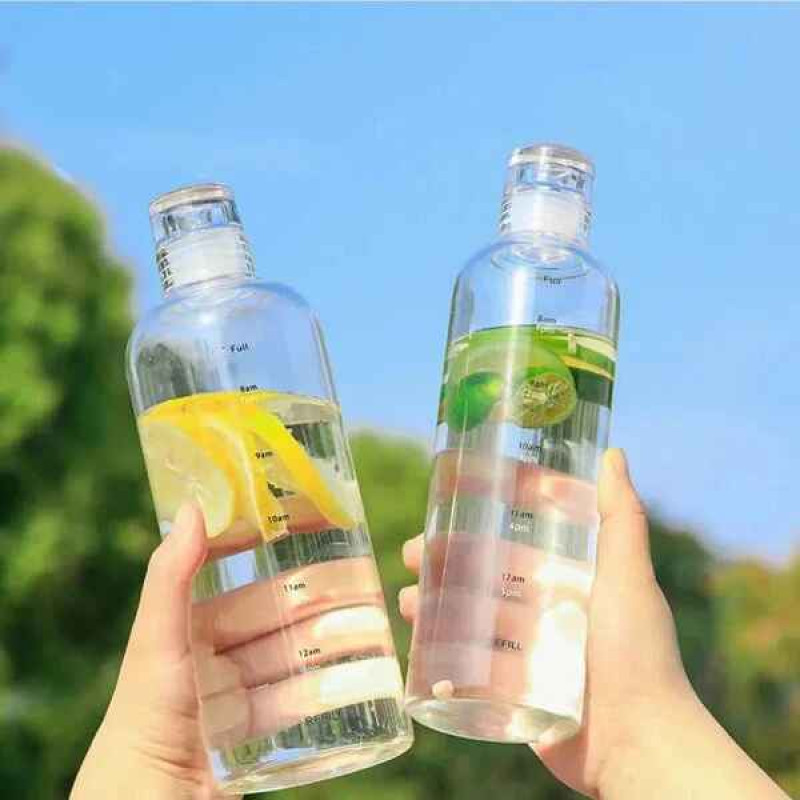 Motivational Time Marker Glass Water Bottle - Hydration Made Easy