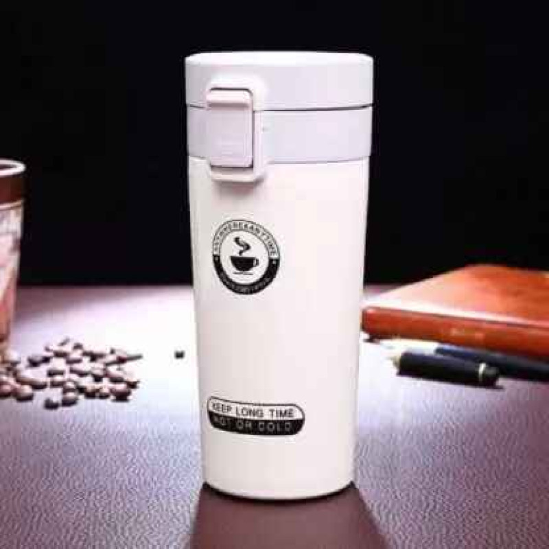 Stainless Steel Double Wall Vacuum Insulated Travel Mug with Flip Lid - 360 ml