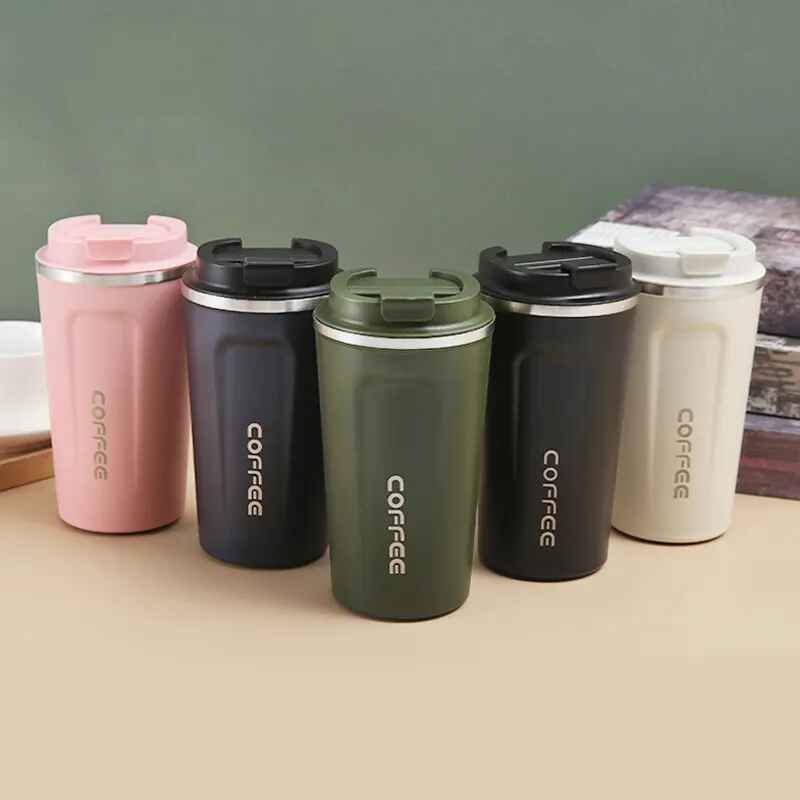 Leak-Proof Stainless Steel Coffee Mug - Vacuum Flask for Travel & Office