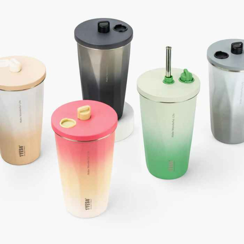 FLAIR Tumbler with Lid & Retractable Straw – Insulated Water Bottle for Travel