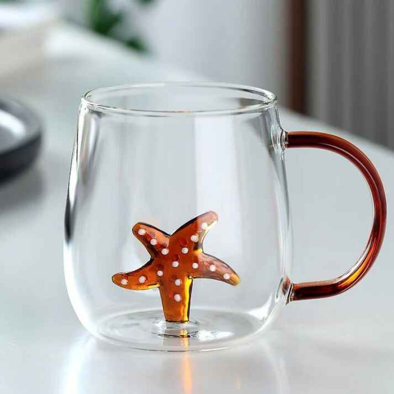 Premium 3D Transparent Heat Resistant Glass Cup - Ideal for Hot Beverages