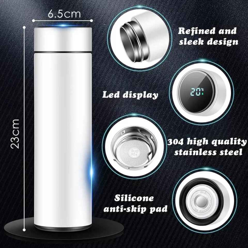 Smart LED Display Water Bottle | Stainless Steel Travel Mug with Trigger-Action Technology