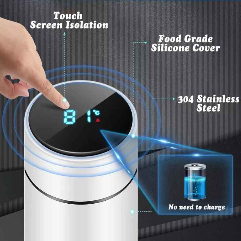 Smart LED Display Water Bottle | Stainless Steel Travel Mug with Trigger-Action Technology
