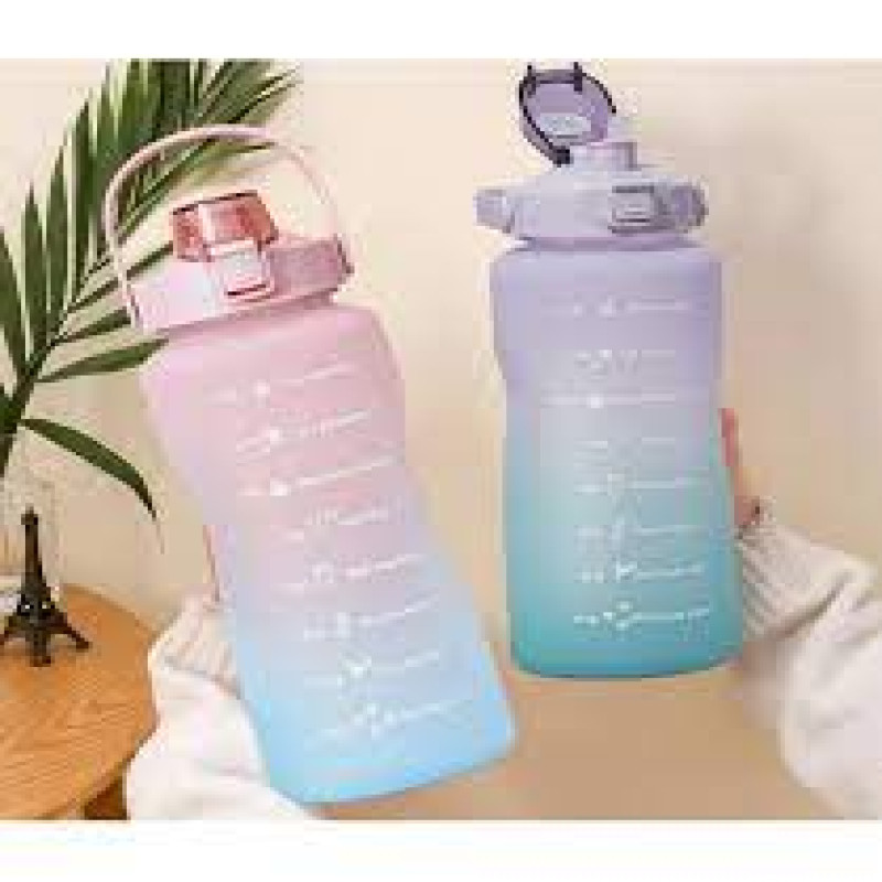 Unbreakable Water Bottle 2 Litre with Motivational Time Marker, Leak proof 2000 ml Bottle