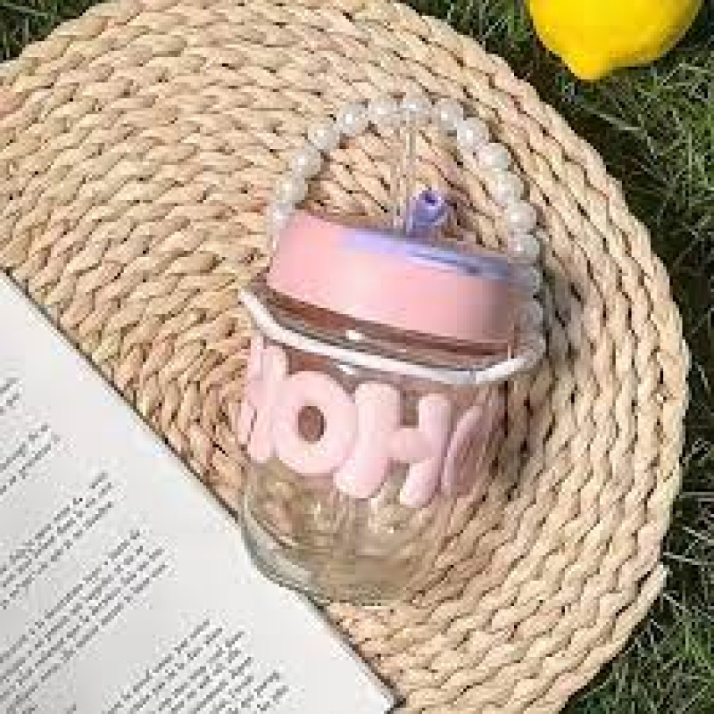 Portable Cute Glass Cup with Straw – Perfect for Summer