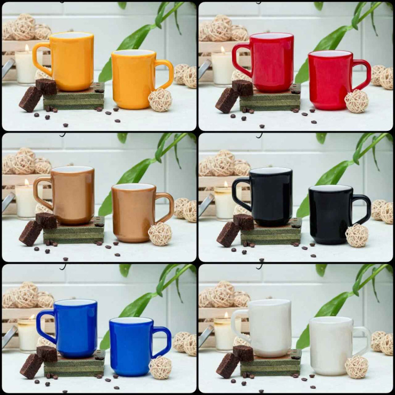 250 ML Double Color Plastic Mug - Perfect for Tea & Coffee