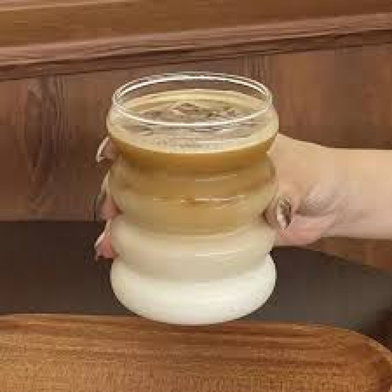 Versatile 350ml Spiral Glass Cup - Ideal for Water, Coffee, Tea & More