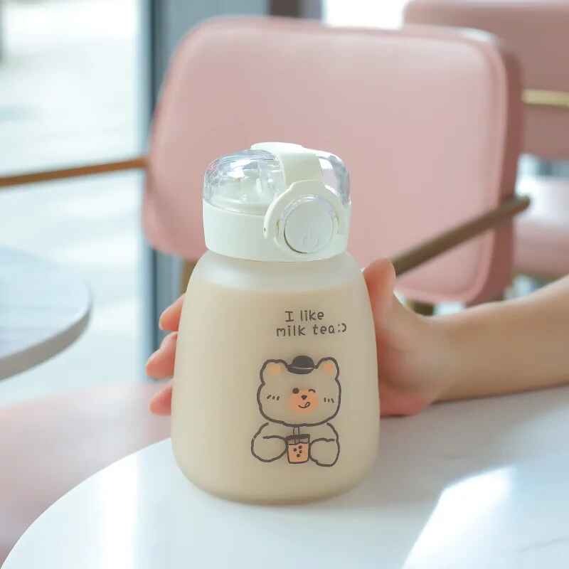 Fun Animal-Themed Kids Cartoon Water Bottle with Straw – Perfect for School!