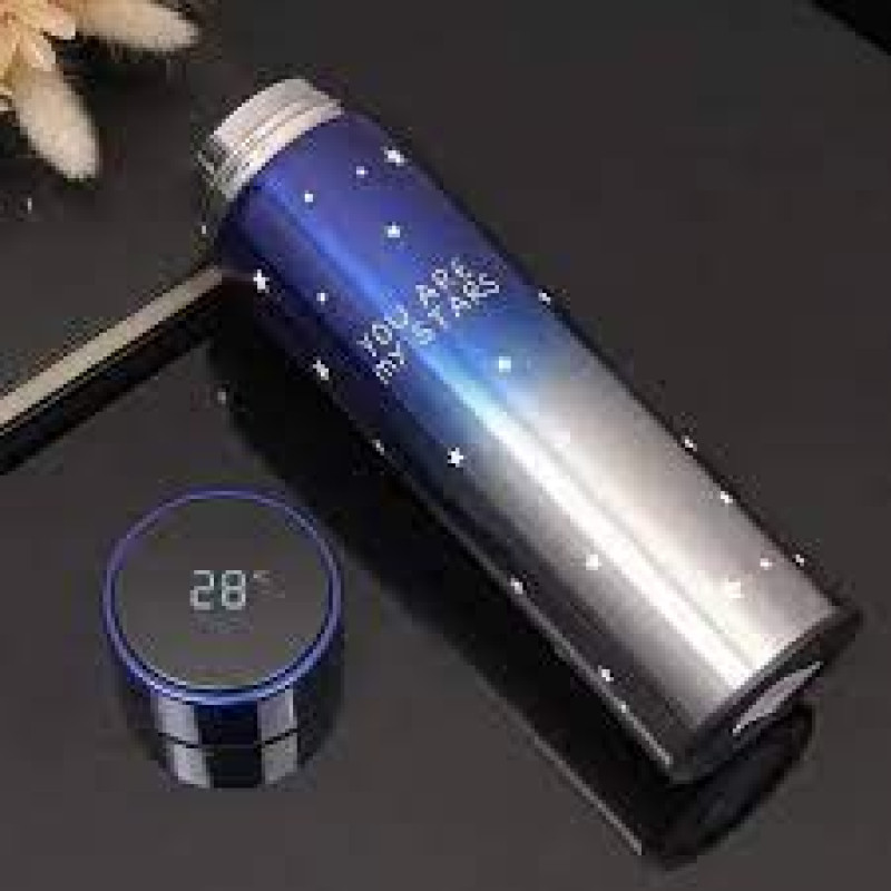 STAR Printed Smart Vacuum Insulated Thermos Water Bottle with LED Temperature Display | 304 Stainless Steel for Hot & Cold Beverages