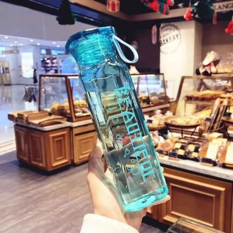Portable Leak-Proof Glass Water Bottle with Strap Pouch Perfect for Outdoor Adventures