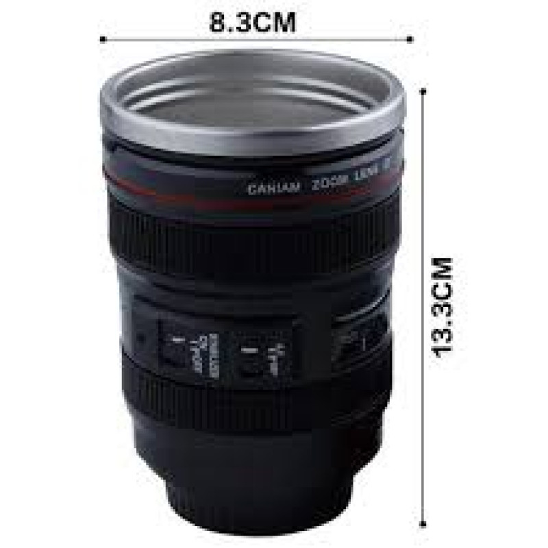 Camera Lens Inspired Stainless Steel Coffee Mug - Perfect for Photography Lovers
