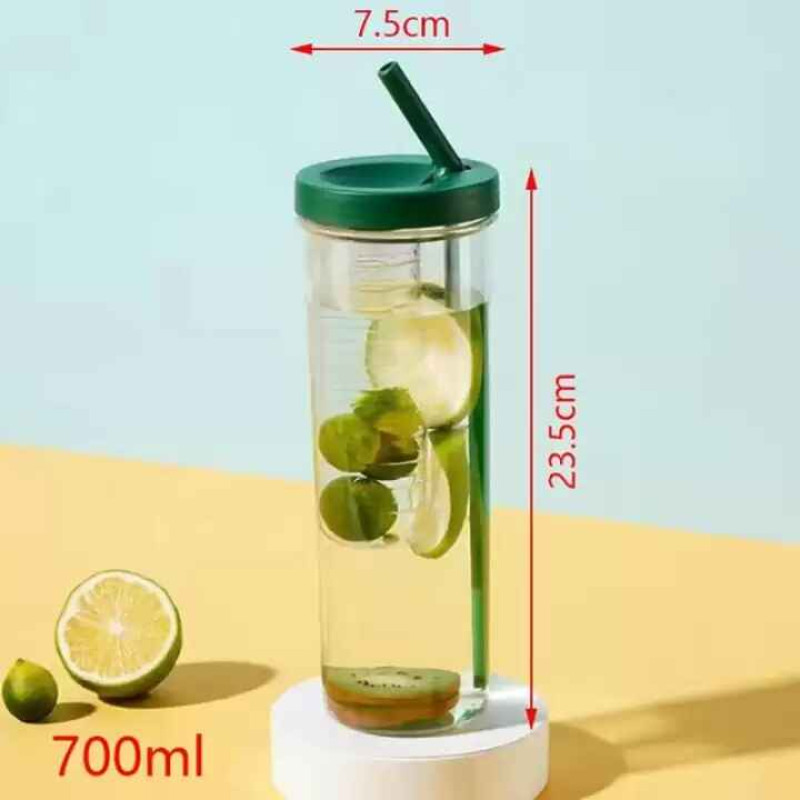 Fruit Infuser Water Bottle | Sports Drinking Bottle with Built-in Straw