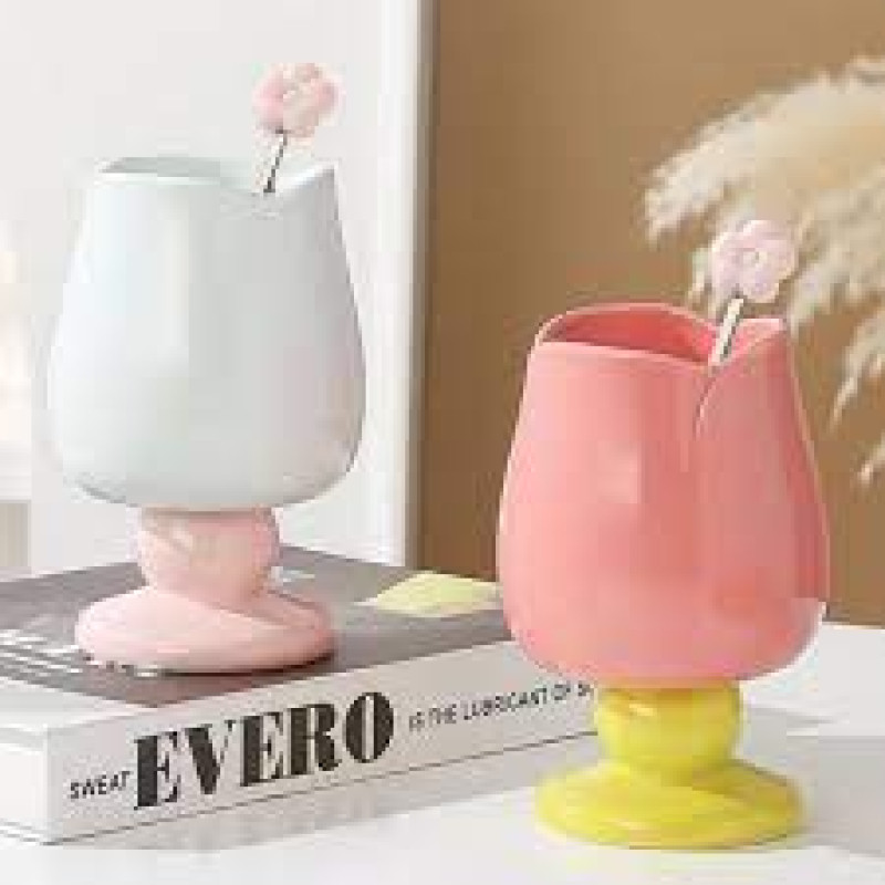 Creative Tulip Shape Ceramic Cup - Unique and Stylish Drinkware