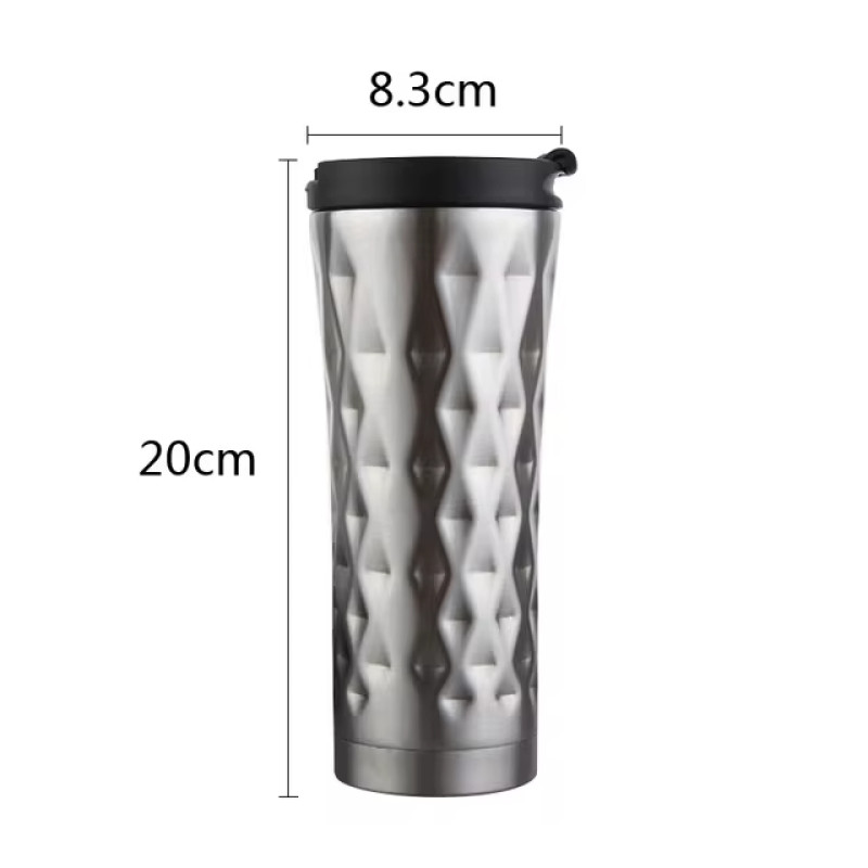 Premium Portable Stainless Steel Coffee Mug 500ml Insulated Travel Tumbler