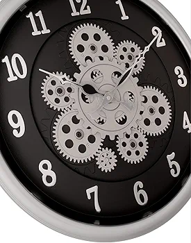 Umi Moving Gear Wall Clock - Industrial Style Decor for Your Living Room