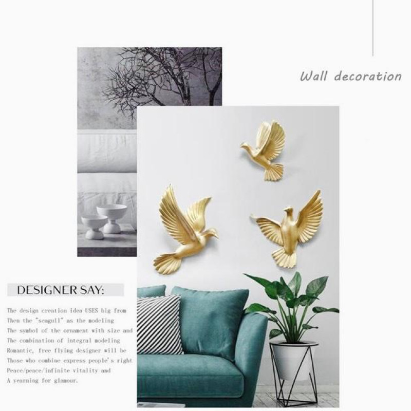Exquisite 6-Piece 3D Birds Statue - Nature's Artistry for Your Home