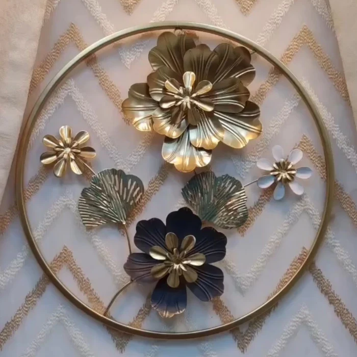 Chic Round Shaped Metal Floral Wall Decor for Elegant Interiors