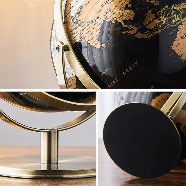 English Globe World Map Decor - Stylish Home & Office Accent