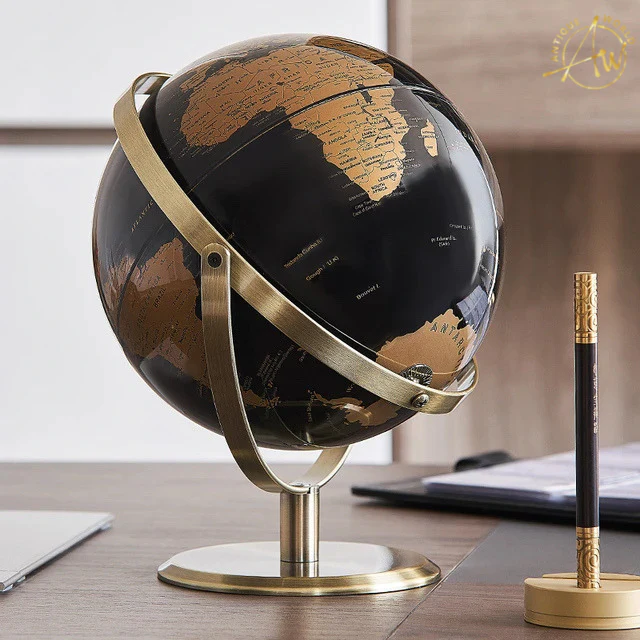 English Globe World Map Decor - Stylish Home & Office Accent