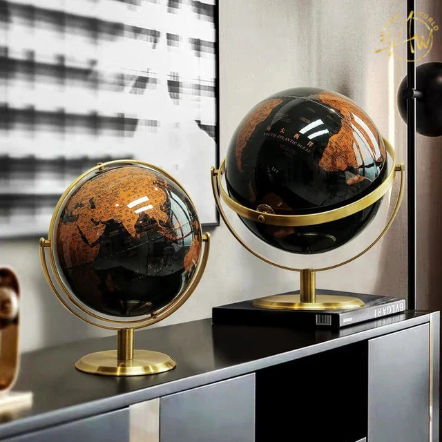 English Globe World Map Decor - Stylish Home & Office Accent