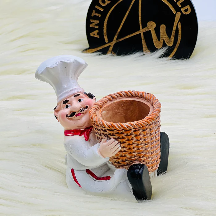 Charming Chubby Chef Resin Toothpick Holder for Your Kitchen