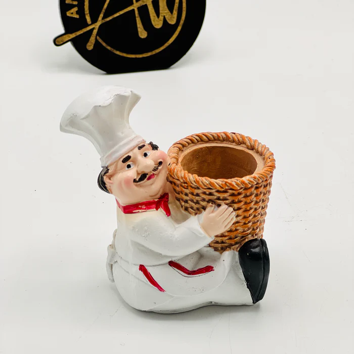 Charming Chubby Chef Resin Toothpick Holder for Your Kitchen