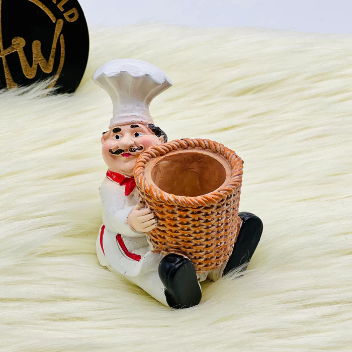 Charming Chubby Chef Resin Toothpick Holder for Your Kitchen