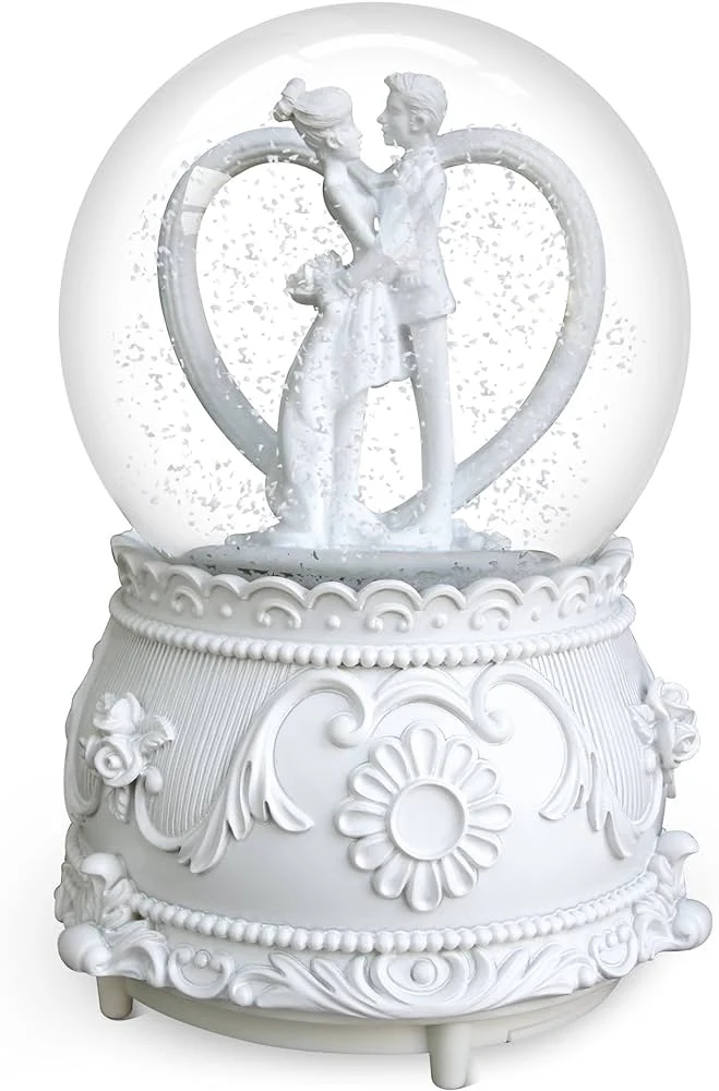 Musical Snow Couple Globe Ornament: Enchanting Holiday Decor