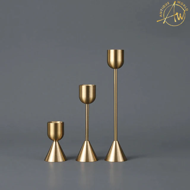 European Gold Candle Holder Set of 3 - Elegant Home Decor