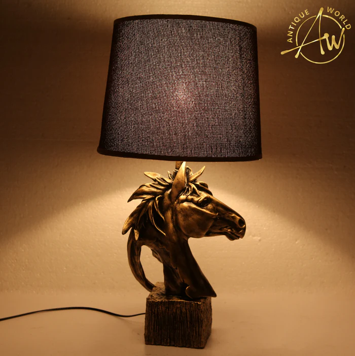 Antique Copper Horse Lamp - Vintage Charm for Your Home