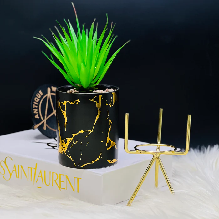 Planter with Perched Terracotta Pot - Stylish Greenery Display