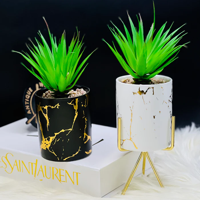 Planter with Perched Terracotta Pot - Stylish Greenery Display