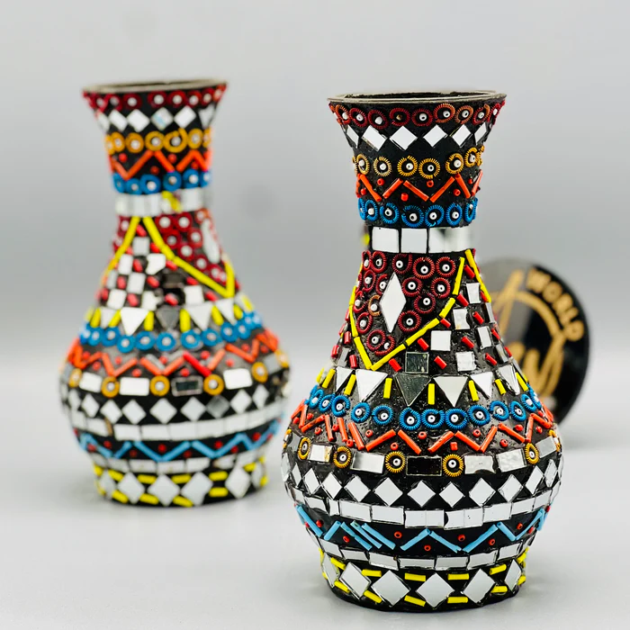 Shisha Moti Craft Vase Set of 2 - Elevate Your Home Decor