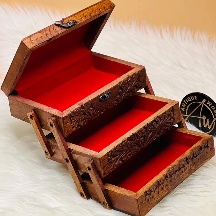 Elegant Wooden Jewellery Box (3 Steps) - Perfect for Organizing Your Treasures