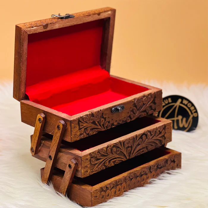 Elegant Wooden Jewellery Box (3 Steps) - Perfect for Organizing Your Treasures