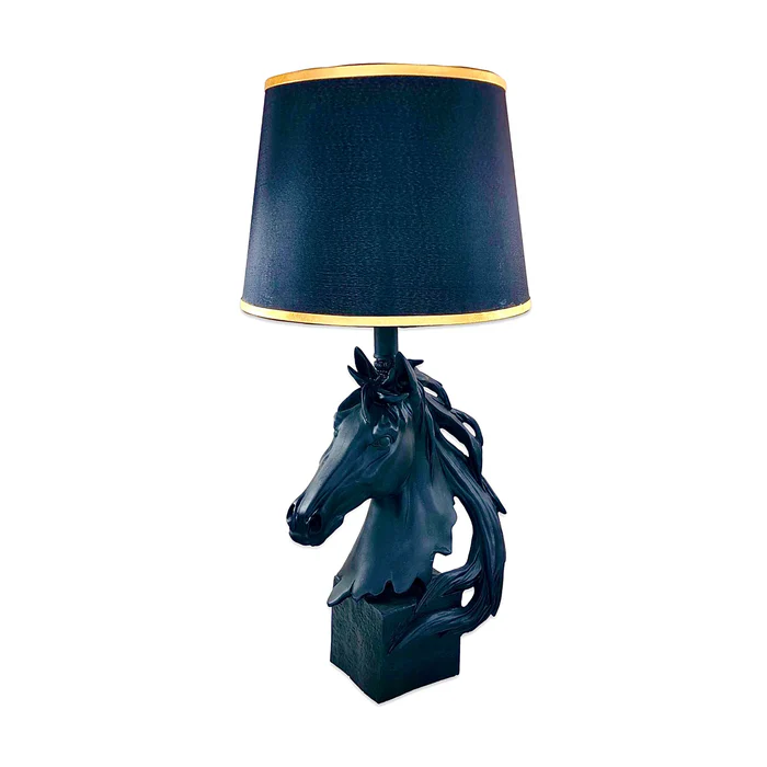 Matt Black Stallion Horse Lamp – Elegant Home Lighting