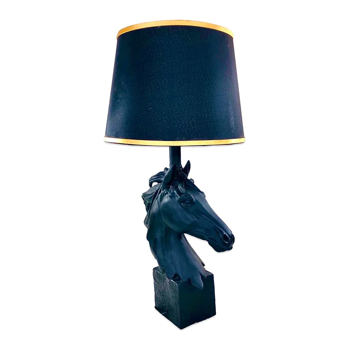 Matt Black Stallion Horse Lamp – Elegant Home Lighting