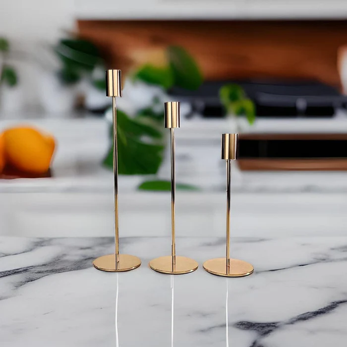Set of 3 Tapper Candle Holders - Elegant Home Decor