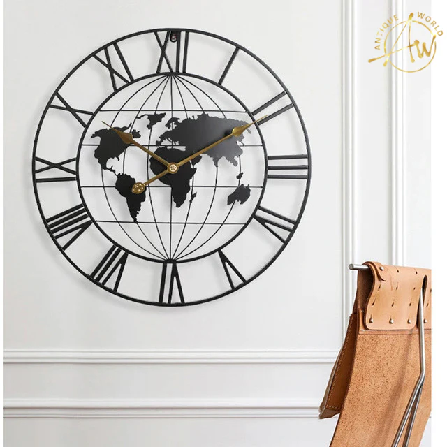 Global Map of Earth Clock - Stylish Timepiece for World Travelers