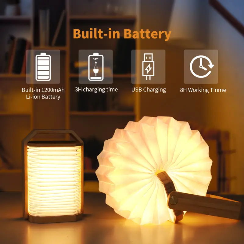 LED Wooden Book Lamp: Illuminate Your Space with Style