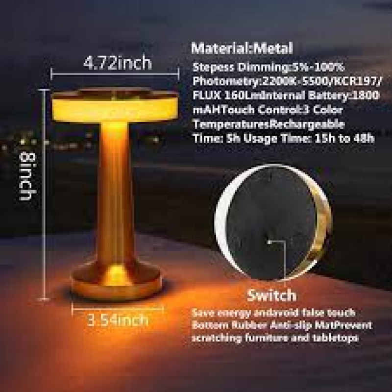 Innovative Rechargeable Touch Table Lamp - Stylish & Functional Lighting