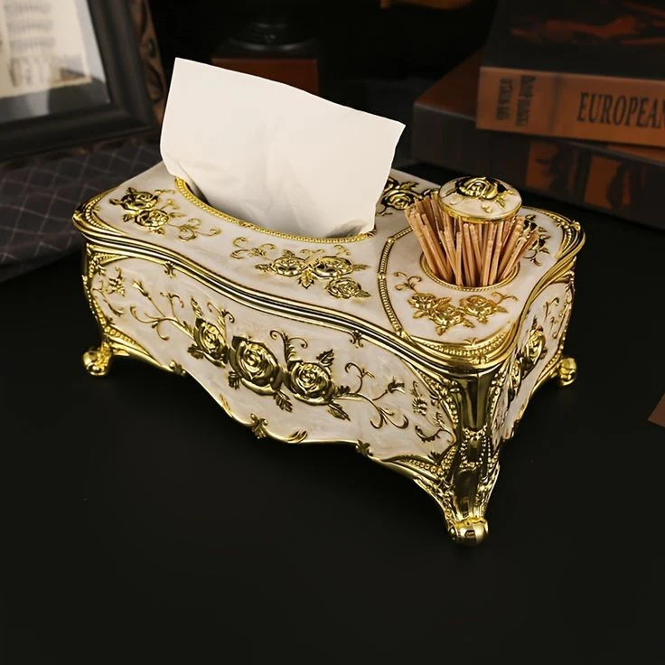 Elegant Luxury Tissue Box with Toothpick Holder - Enhance Your Home Decor