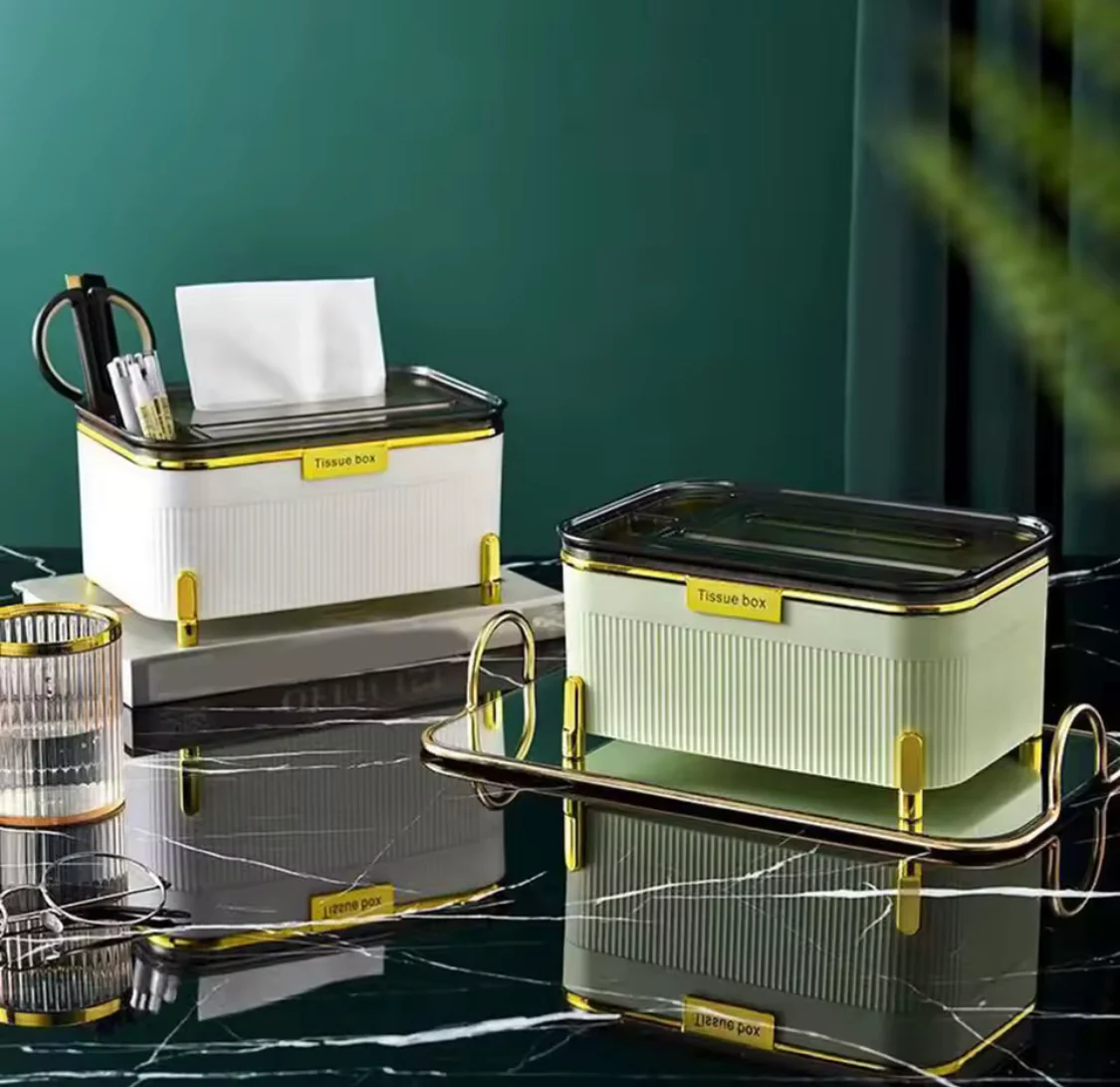 3-in-1 Multifunctional Desktop Tissue Box: Organize & Elevate Your Space