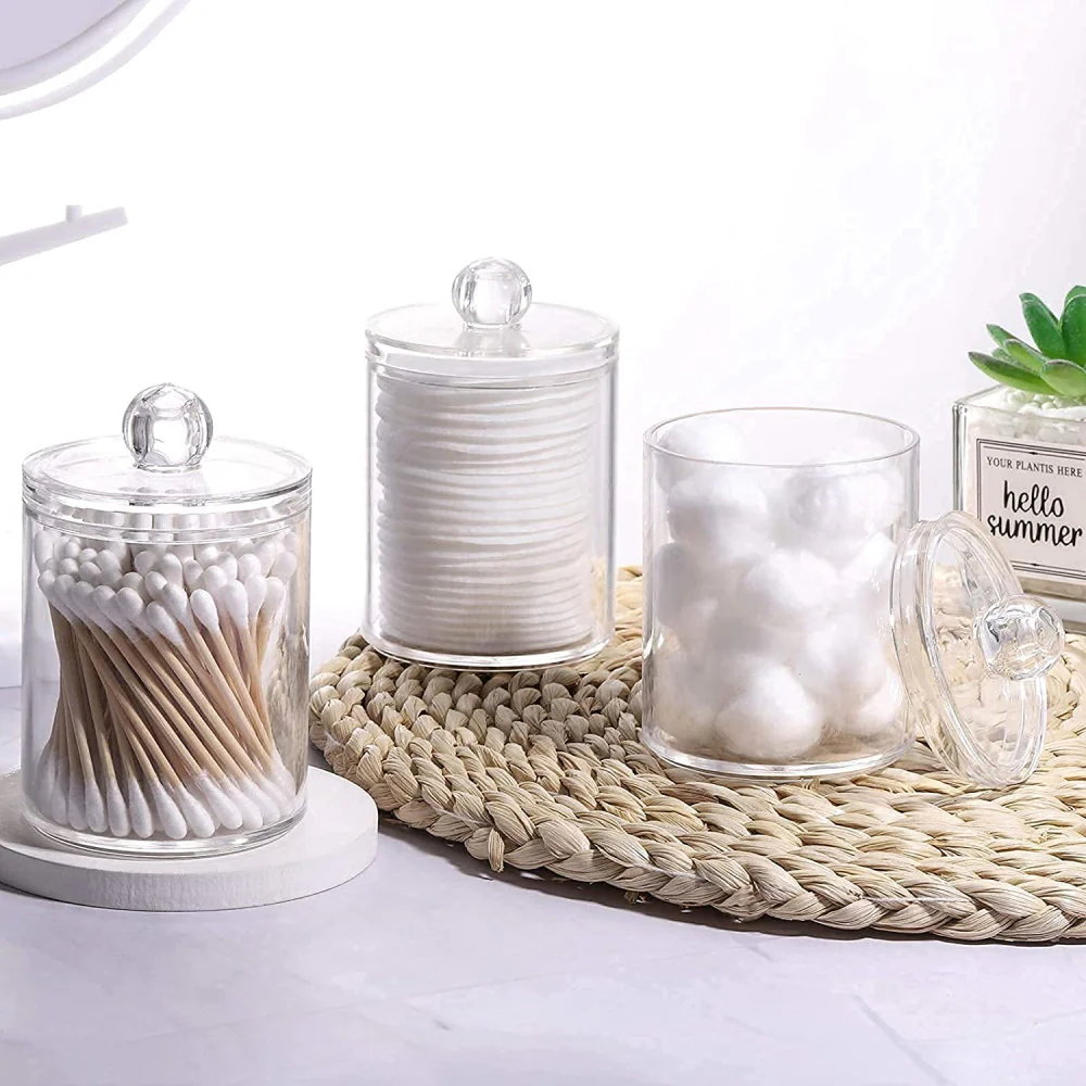 Stylish Acrylic Cotton Swab Holder for Organized Spaces