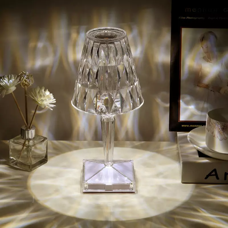 Vibrant Multicolour Diamond Acrylic Table Lamp - Illuminate Your Space