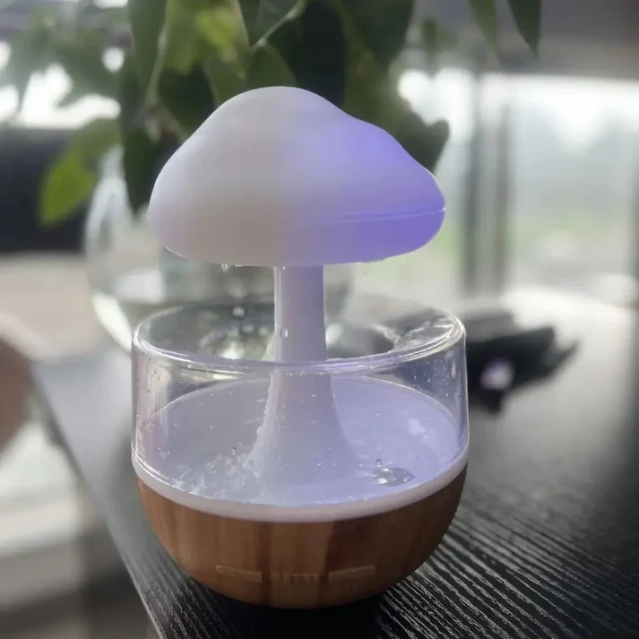 Mushroom Rain Humidifier with Night Light – Enhance Your Space