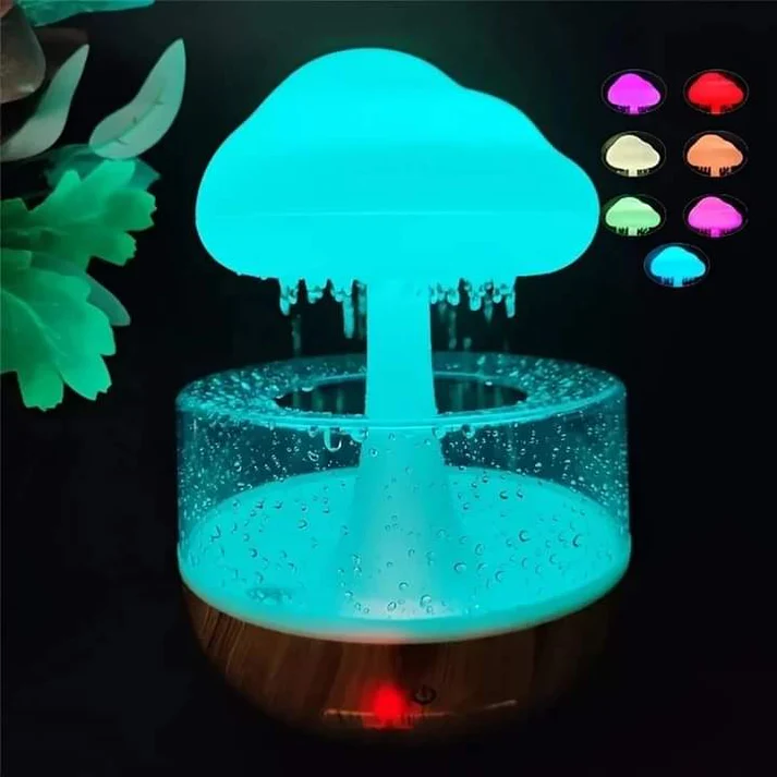 Mushroom Rain Humidifier with Night Light – Enhance Your Space