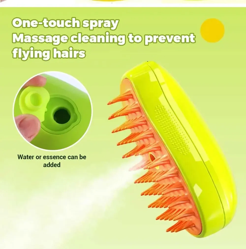 Effortless Pet Grooming with Soft Steam Brush