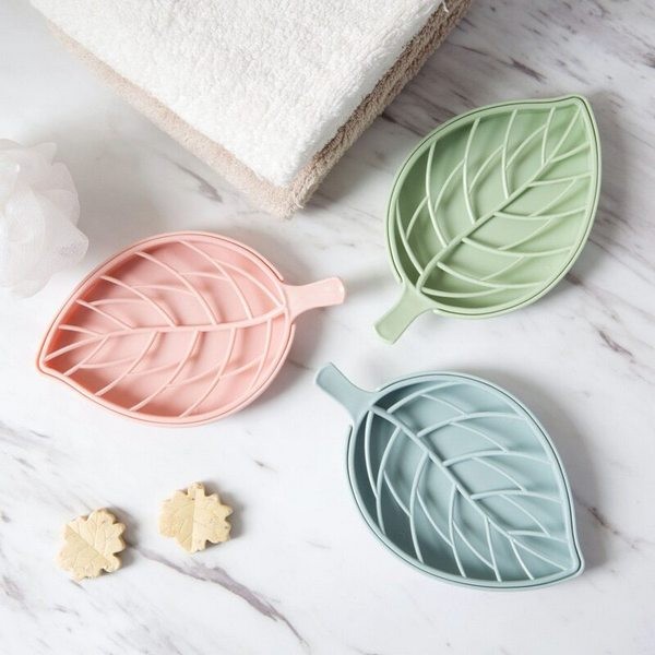 Leaf Shaped Holder With Drain Tray